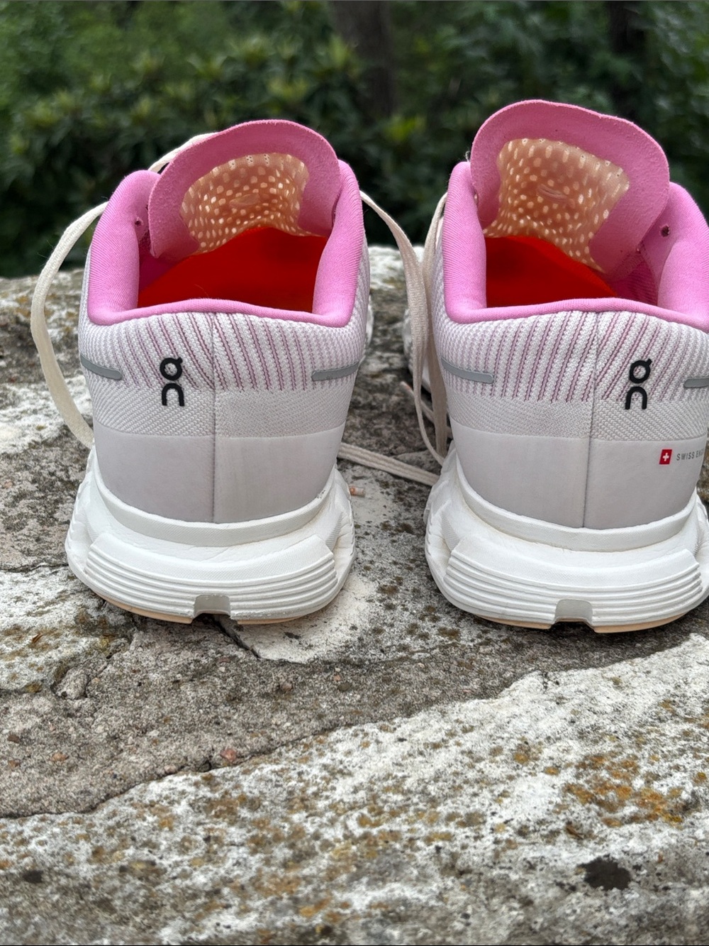 Women's On Running Cloud 6 Push Pink/Orange Cloud OC Sneakers - Picture 6 of 9